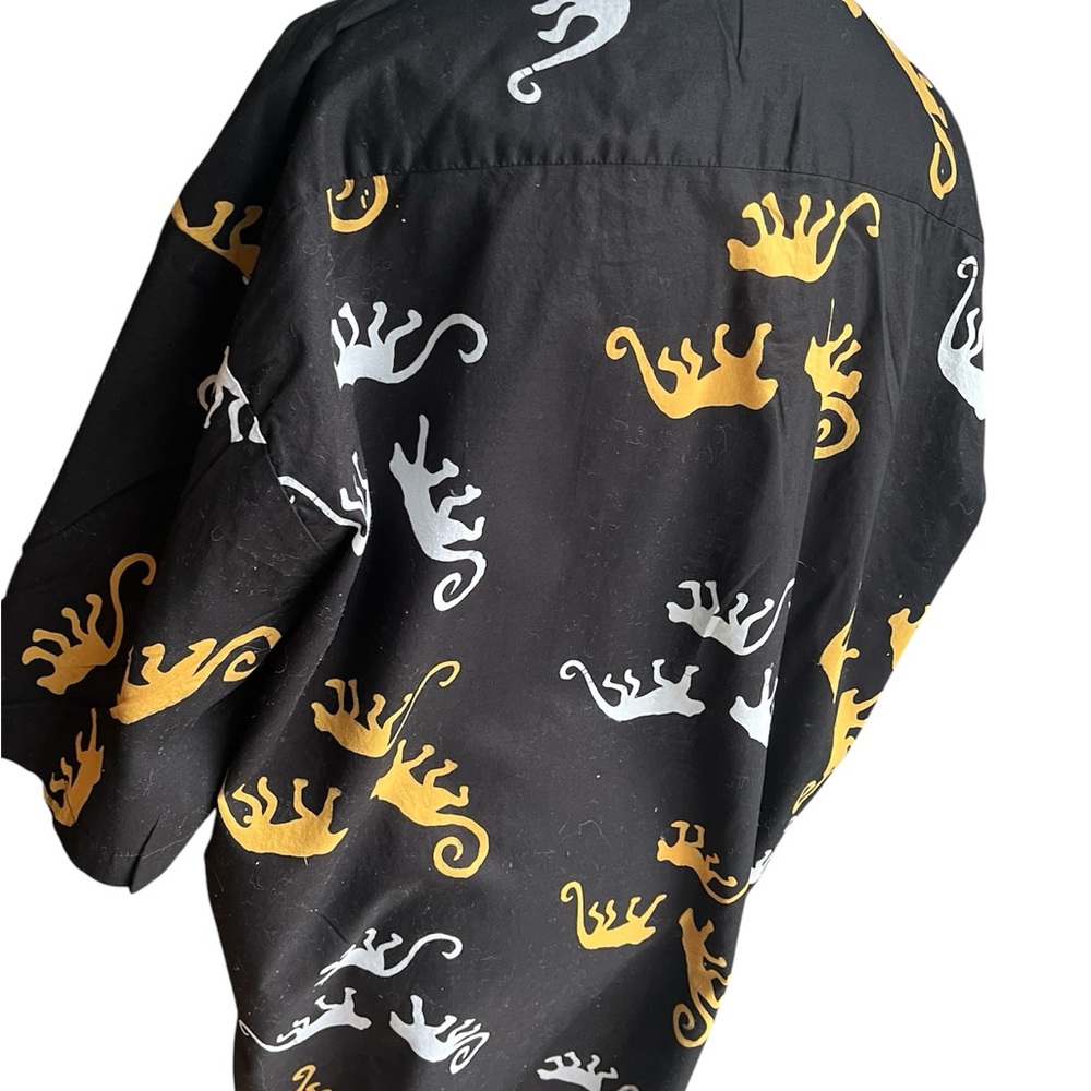 VTG Caribelle Batik
Men's Shirt - Rare
Lizard Gecko Print - Black/Gold/Blue - - Picture 2 of 8